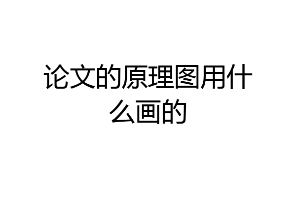 论文的原理图用什么画的