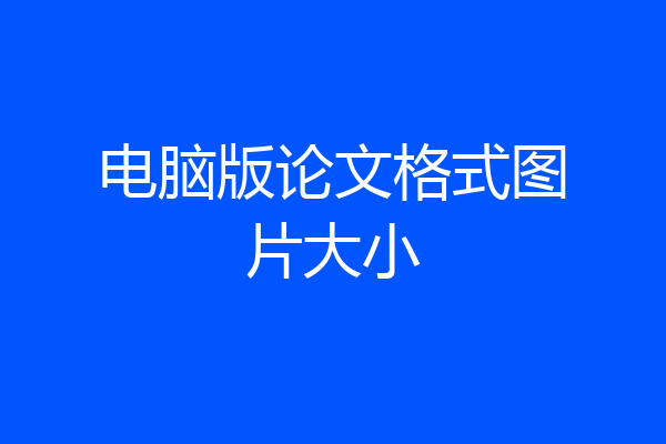 电脑版论文格式图片大小