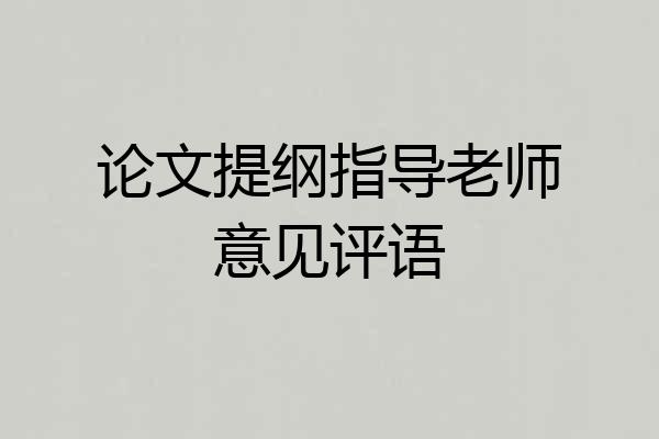 论文提纲指导老师意见评语