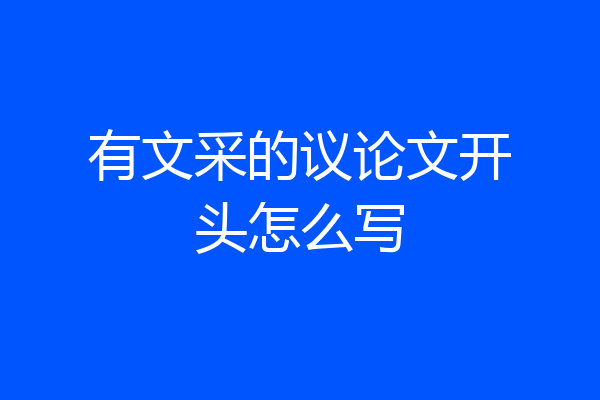 有文采的议论文开头怎么写