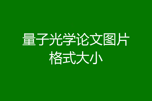 量子光学论文图片格式大小