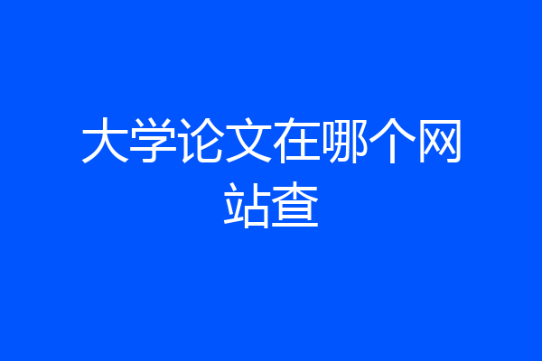 大学论文在哪个网站查