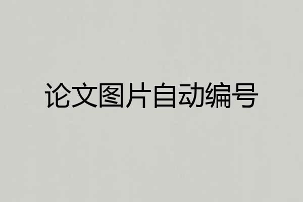 论文图片自动编号
