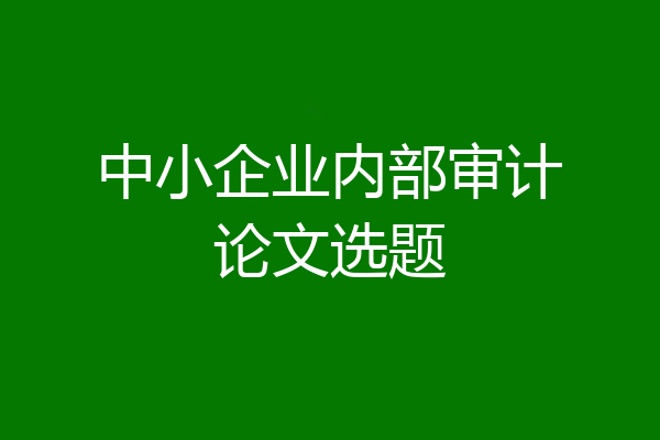 中小企业内部审计论文选题