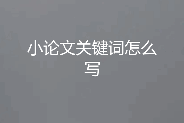 小论文关键词怎么写