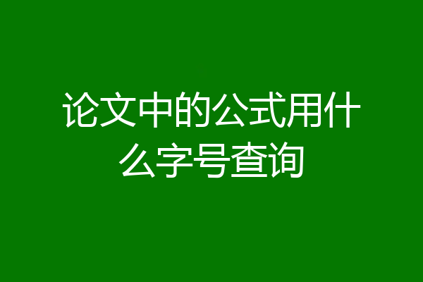 论文中的公式用什么字号查询