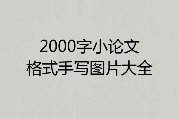 2000字小论文格式手写图片大全