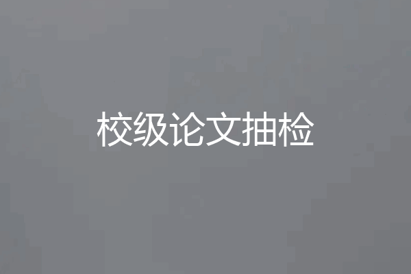 校级论文抽检