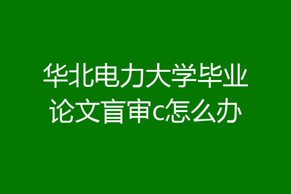 华北电力大学毕业论文盲审c怎么办