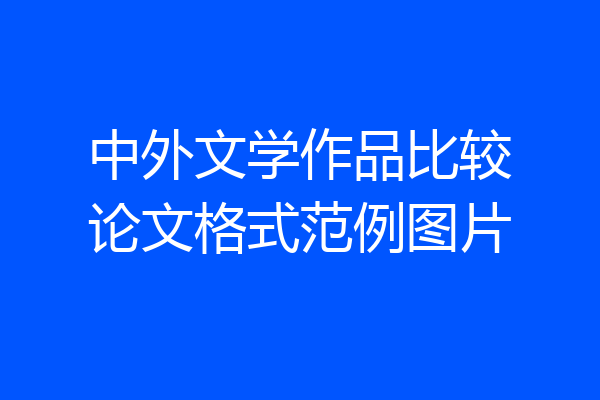 中外文学作品比较论文格式范例图片