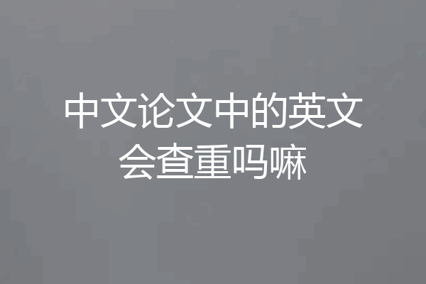 中文论文中的英文会查重吗嘛