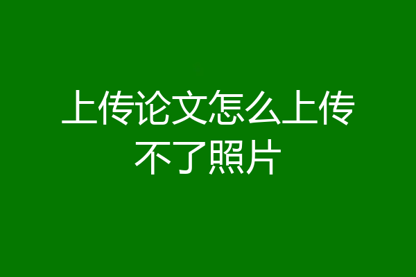 上传论文怎么上传不了照片