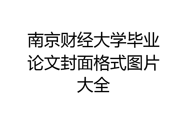 南京财经大学毕业论文封面格式图片大全