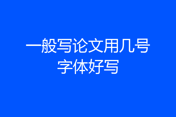 一般写论文用几号字体好写