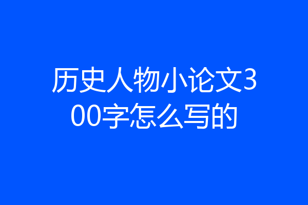 历史人物小论文300字怎么写的