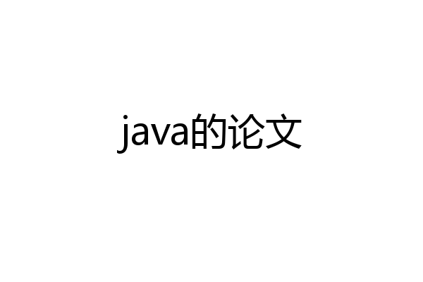 java的论文