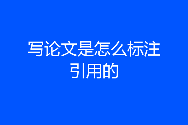 写论文是怎么标注引用的