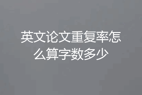 英文论文重复率怎么算字数多少