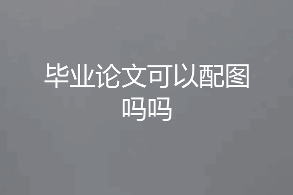 毕业论文可以配图吗吗