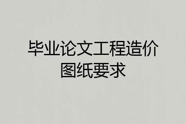 毕业论文工程造价图纸要求