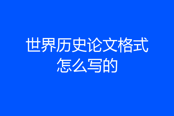世界历史论文格式怎么写的