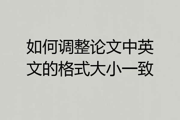 如何调整论文中英文的格式大小一致