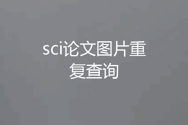 sci论文图片重复查询