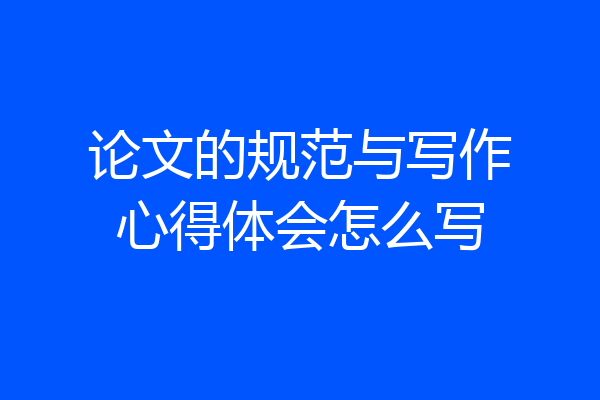 论文的规范与写作心得体会怎么写