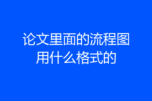 论文里面的流程图用什么格式的