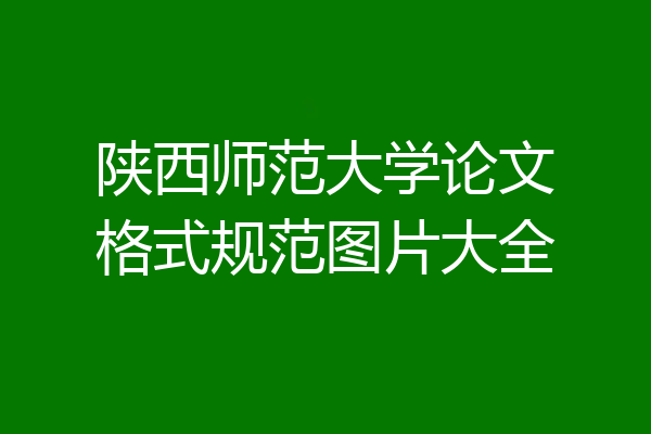陕西师范大学论文格式规范图片大全