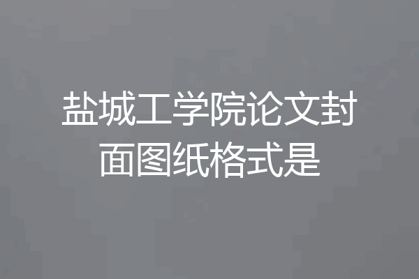盐城工学院论文封面图纸格式是