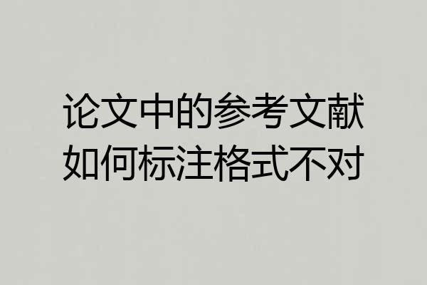 论文中的参考文献如何标注格式不对