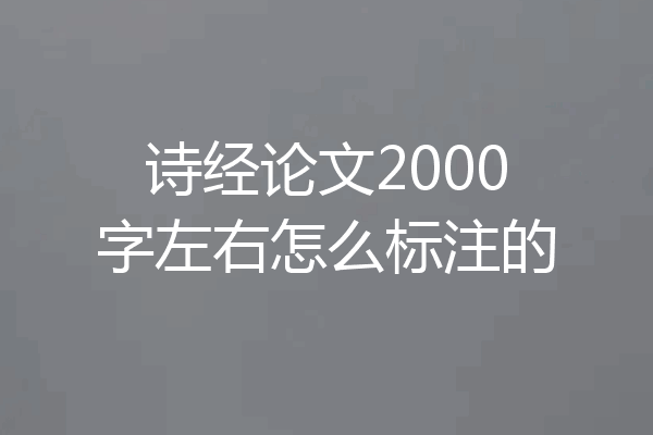 诗经论文2000字左右怎么标注的