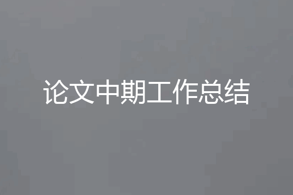论文中期工作总结