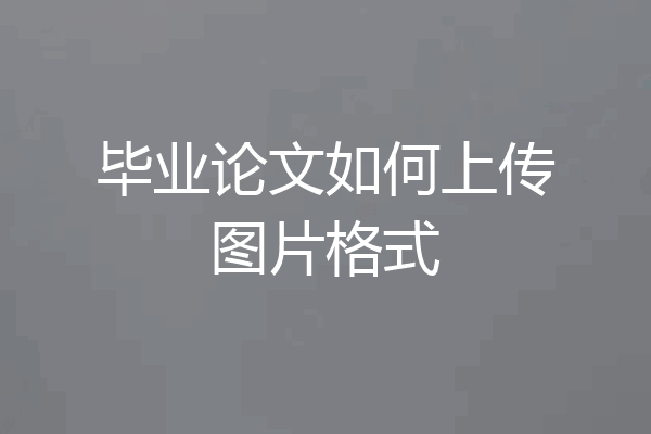 毕业论文如何上传图片格式