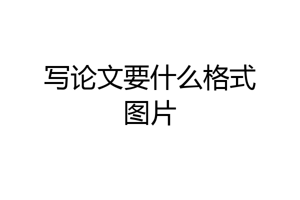 写论文要什么格式图片