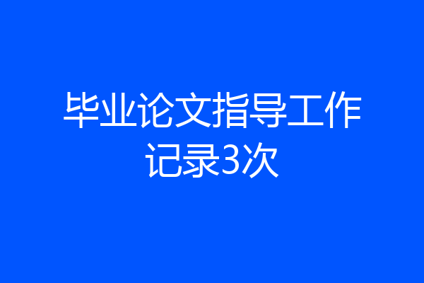 毕业论文指导工作记录3次