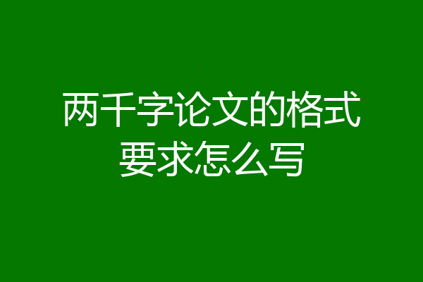 两千字论文的格式要求怎么写
