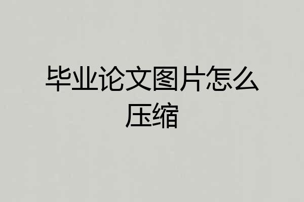 毕业论文图片怎么压缩