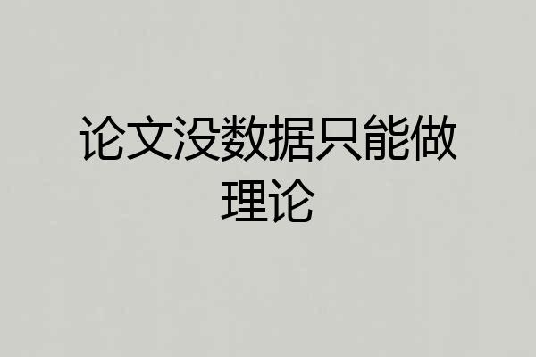 论文没数据只能做理论