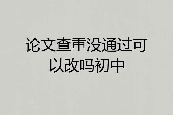论文查重没通过可以改吗初中
