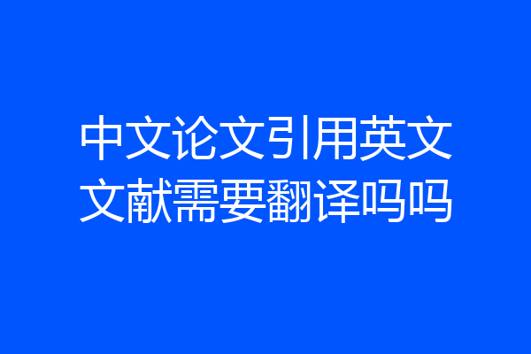 中文论文引用英文文献需要翻译吗吗