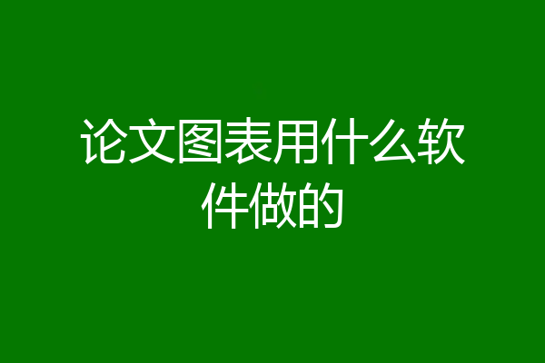 论文图表用什么软件做的