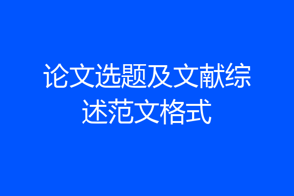 论文选题及文献综述范文格式