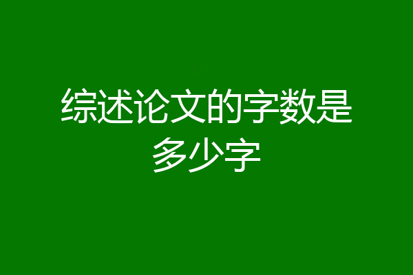综述论文的字数是多少字