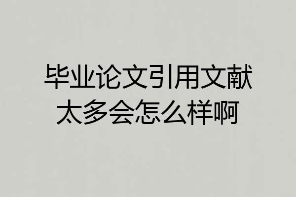 毕业论文引用文献太多会怎么样啊