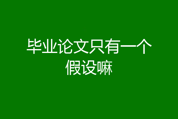 毕业论文只有一个假设嘛