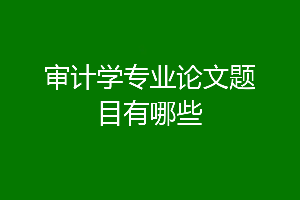 审计学专业论文题目有哪些