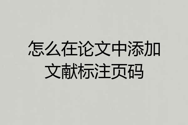 怎么在论文中添加文献标注页码