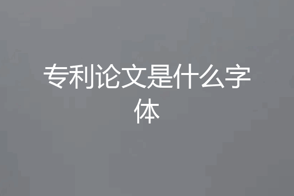 专利论文是什么字体